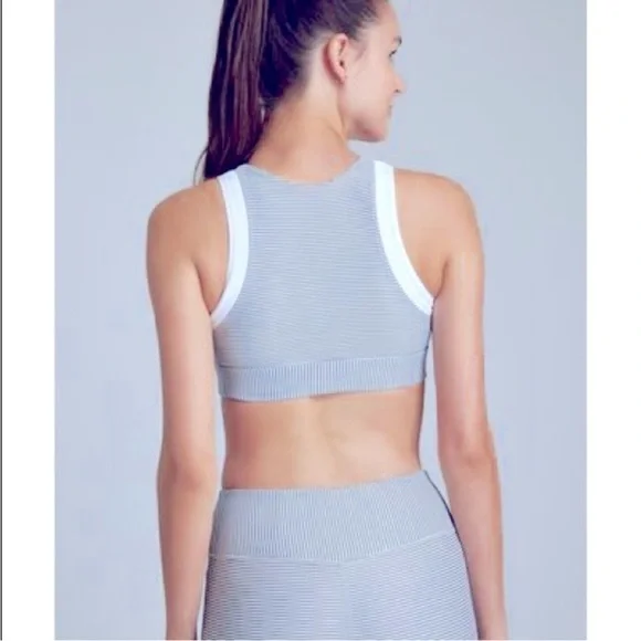 All Fenix Sports Bra grey and white stripes size small,  yoga, running, cycling. - Picture 3 of 11